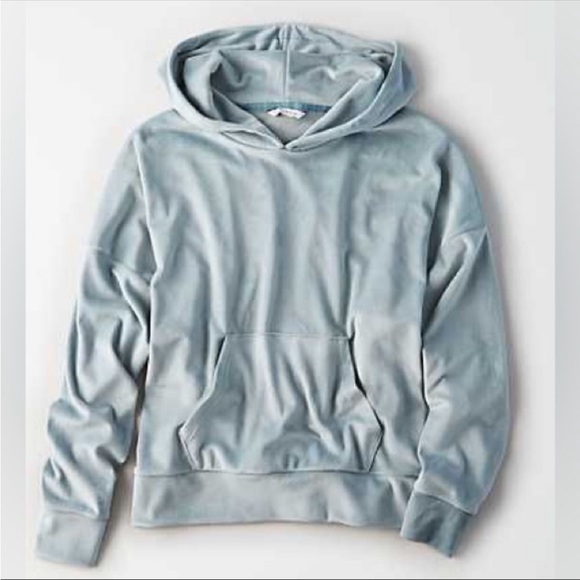 American Eagle Cozy Ever Arter Velour Hooded Sweatshirt S - Picture 2 of 6